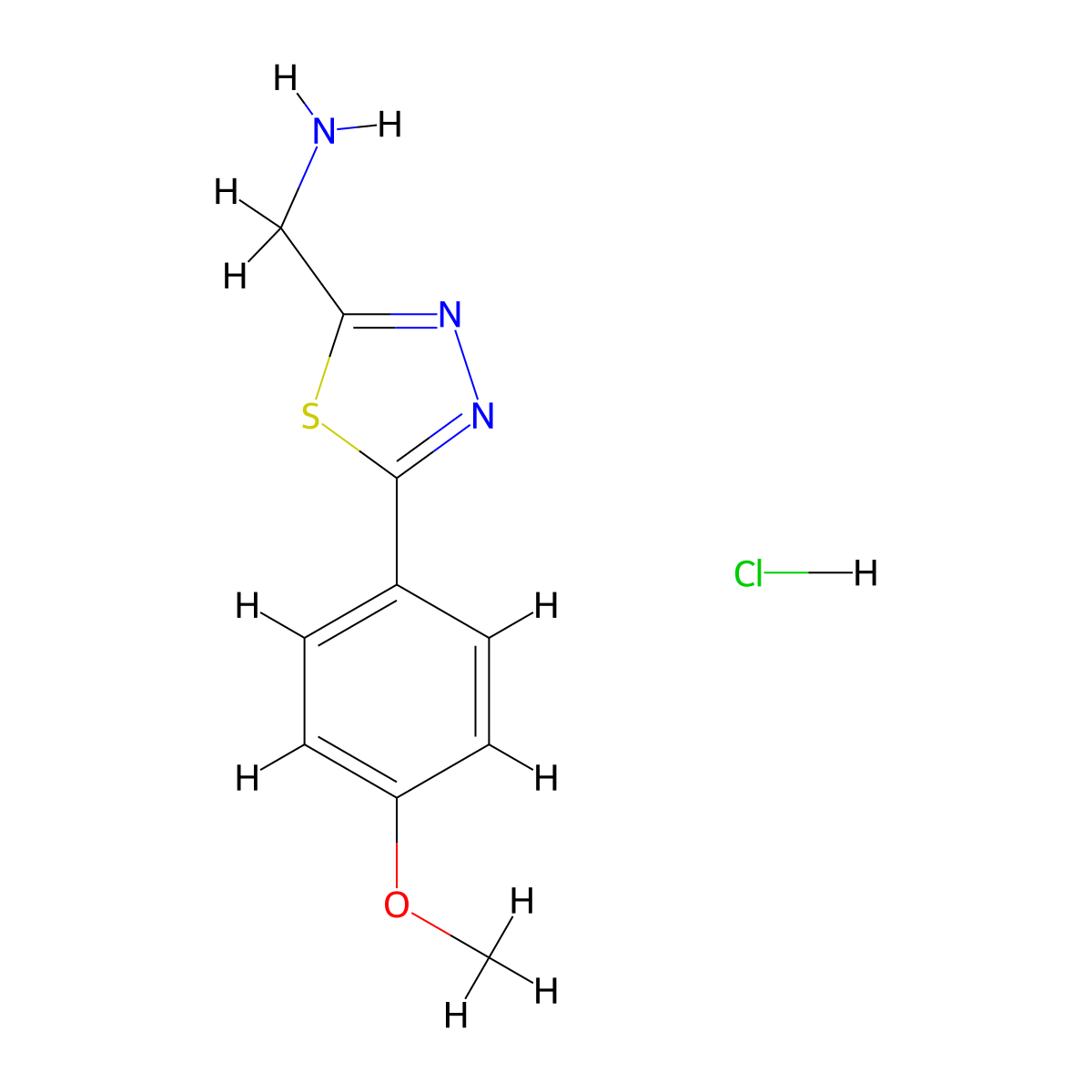 [5-(4-Methoxyphenyl)-1,3,4-thiadiazol-2-yl]methanamine hydrochloride molecular structure, CAS 1417634-53-7