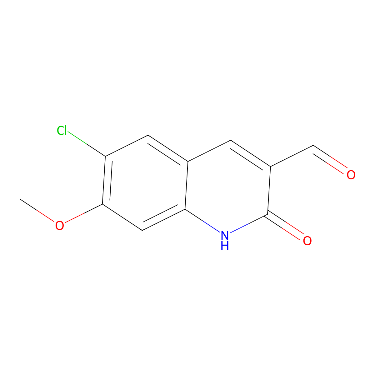 6-Chloro-7-methoxy-2-oxo-1,2-dihydroquinoline-3-carbaldehyde molecular structure, CAS 1417634-54-8