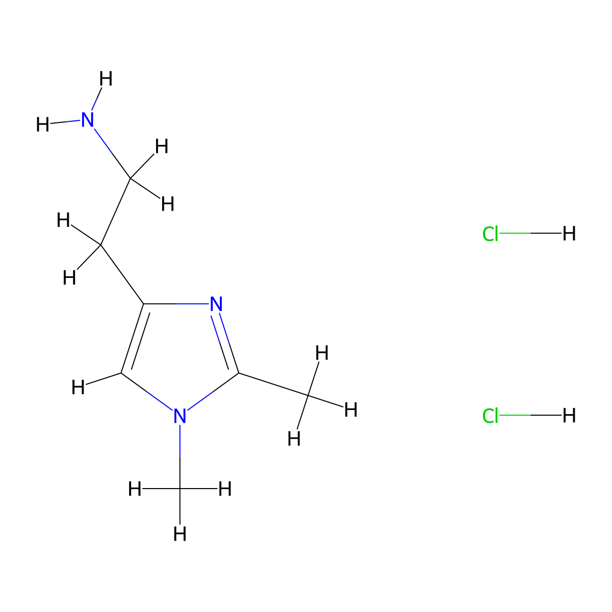 2-(1,2-dimethyl-1H-imidazol-4-yl)ethan-1-amine dihydrochloride molecular structure, CAS 1417634-61-7
