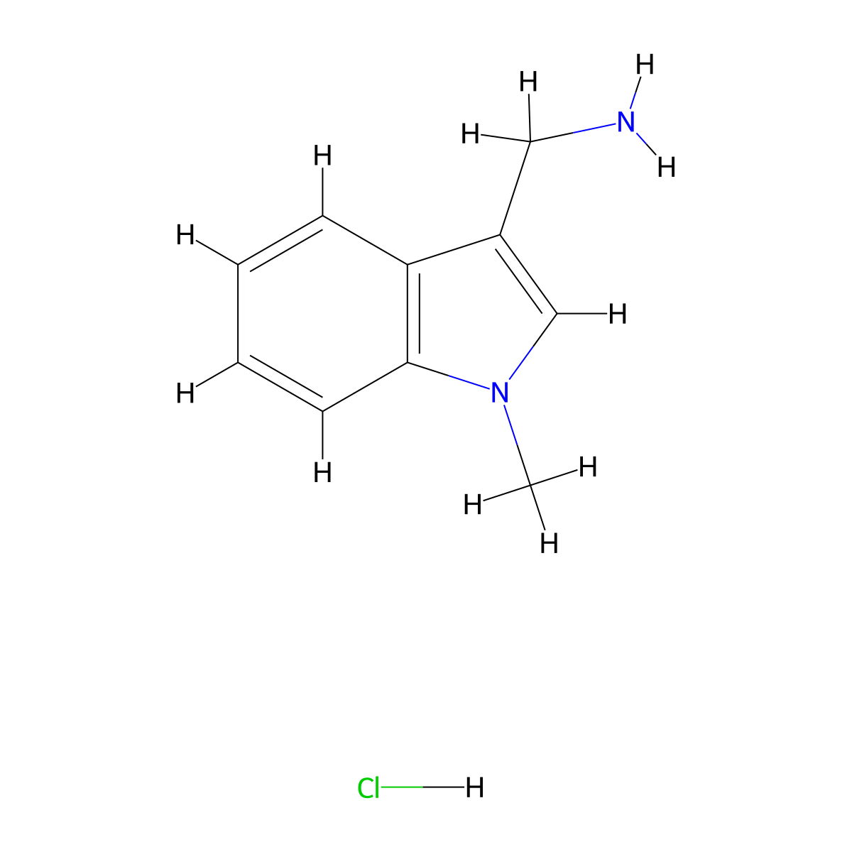 (1-Methyl-1H-indol-3-yl)methanamine hydrochloride molecular structure, CAS 1417634-73-1