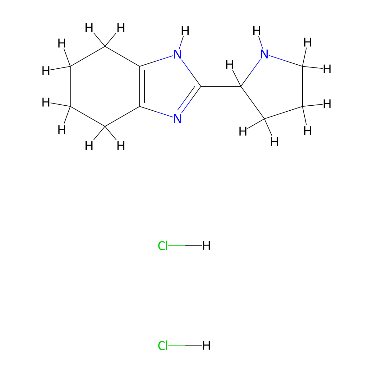 2-(pyrrolidin-2-yl)-4,5,6,7-tetrahydro-1H-1,3-benzodiazole dihydrochloride molecular structure, CAS 1417634-98-0