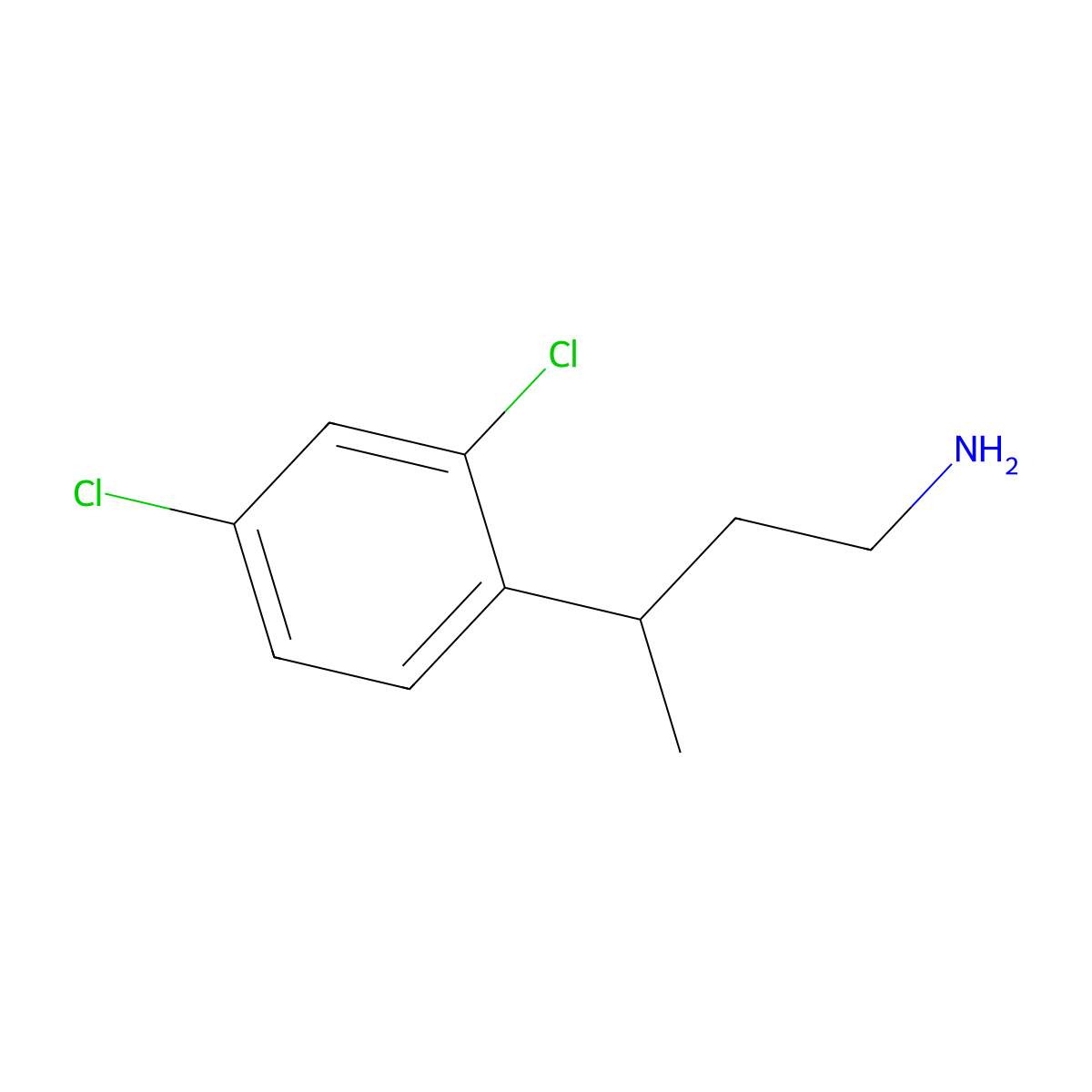 3-(2,4-Dichlorophenyl)butan-1-amine molecular structure, CAS 1417635-04-1