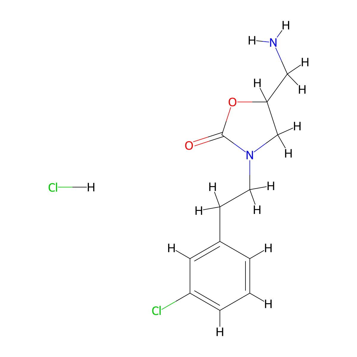 5-(Aminomethyl)-3-[2-(3-chlorophenyl)ethyl]-1,3-oxazolidin-2-one hydrochloride molecular structure, CAS 1417635-05-2