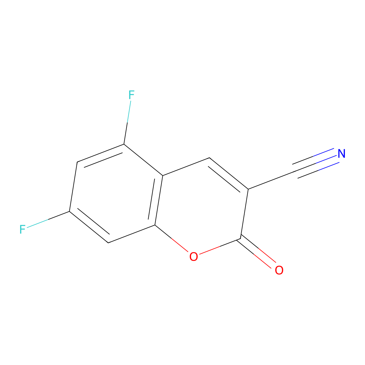 5,7-difluoro-2-oxo-2H-chromene-3-carbonitrile molecular structure, CAS 1417635-06-3