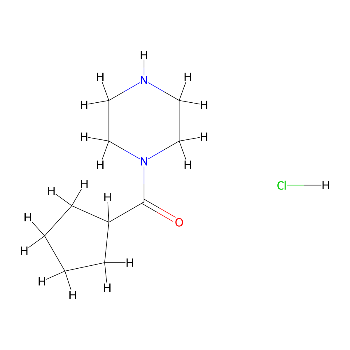 1-Cyclopentanecarbonylpiperazine hydrochloride molecular structure, CAS 1417635-20-1