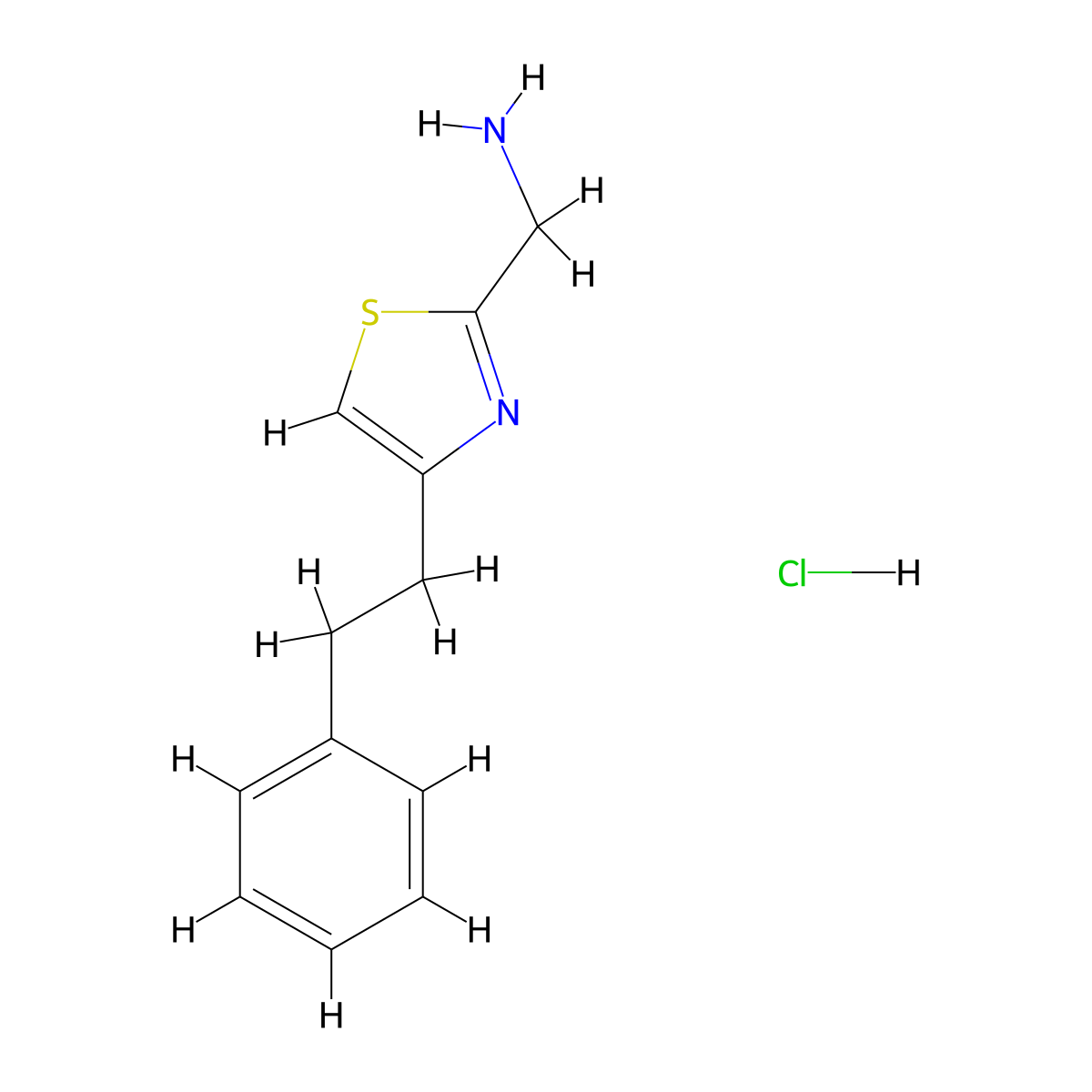 [4-(2-Phenylethyl)-1,3-thiazol-2-yl]methanamine hydrochloride molecular structure, CAS 1417635-40-5