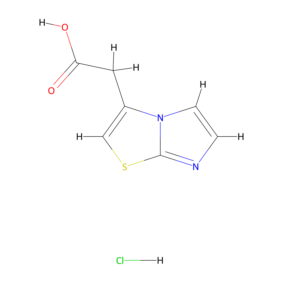 2-{Imidazo[2,1-b][1,3]thiazol-3-yl}acetic acid hydrochloride molecular structure, CAS 1417635-54-1