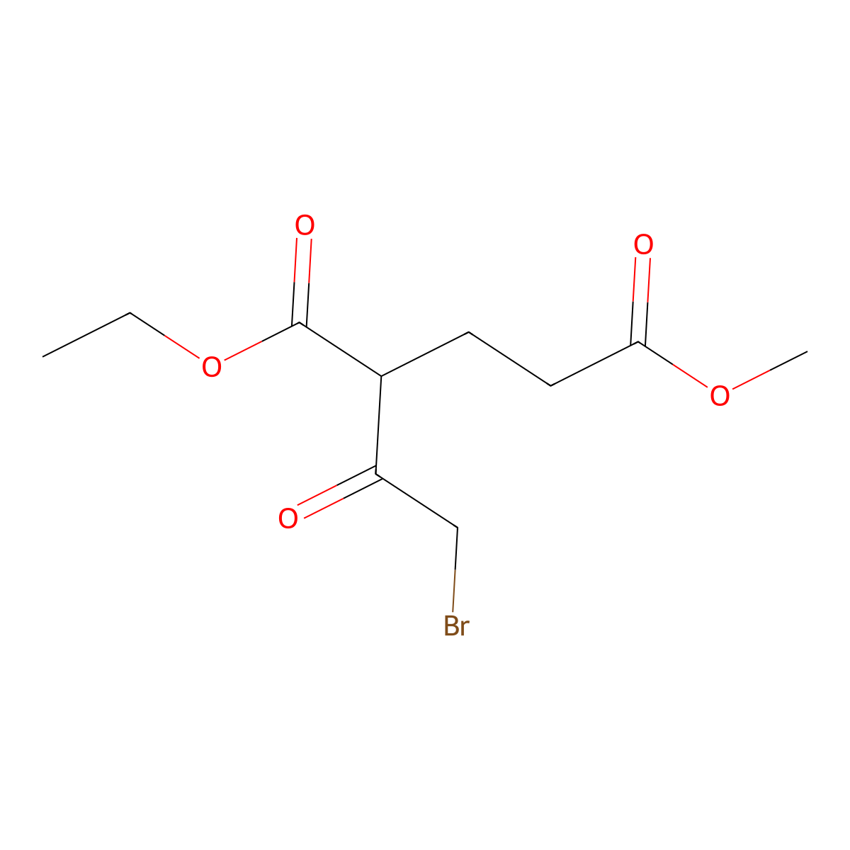 1-Ethyl 5-methyl 2-(2-bromoacetyl)pentanedioate molecular structure, CAS 1417635-68-7