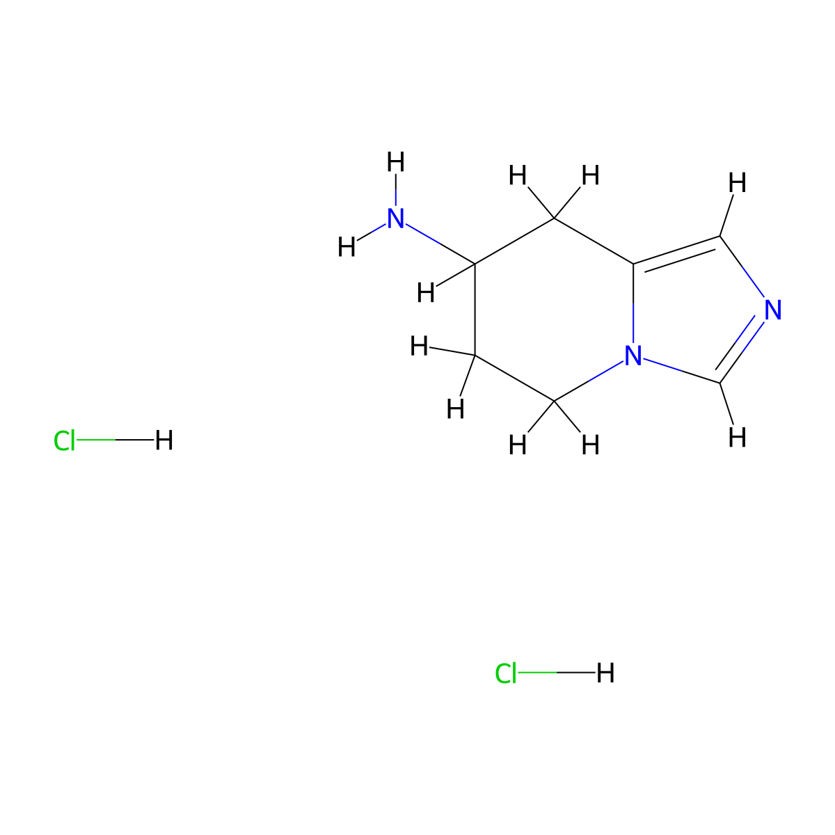 5H,6H,7H,8H-imidazo(1,5-a)pyridin-7-amine dihydrochloride molecular structure, CAS 1417635-70-1