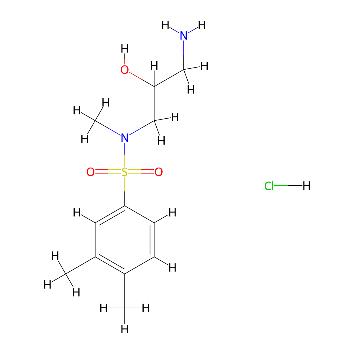 N-(3-amino-2-hydroxypropyl)-N,3,4-trimethylbenzene-1-sulfonamide hydrochloride molecular structure, CAS 1417635-97-2