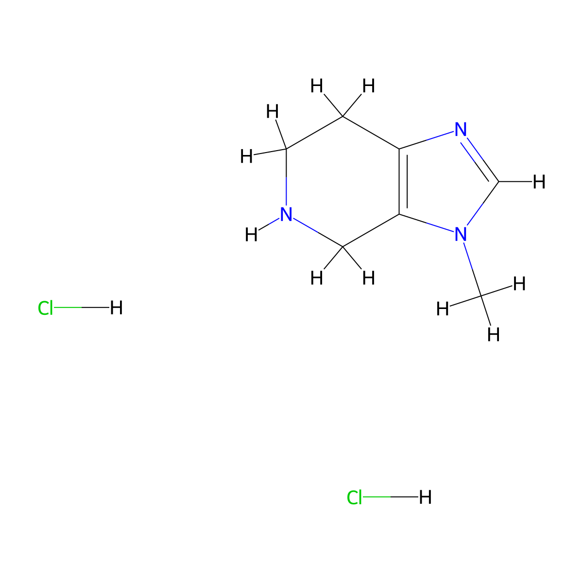 3-methyl-3H,4H,5H,6H,7H-imidazo(4,5-c)pyridine dihydrochloride molecular structure, CAS 1417636-09-9