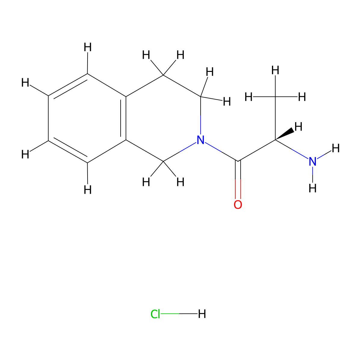 (2S)-2-amino-1-(1,2,3,4-tetrahydroisoquinolin-2-yl)propan-1-one hydrochloride molecular structure, CAS 1417636-26-0