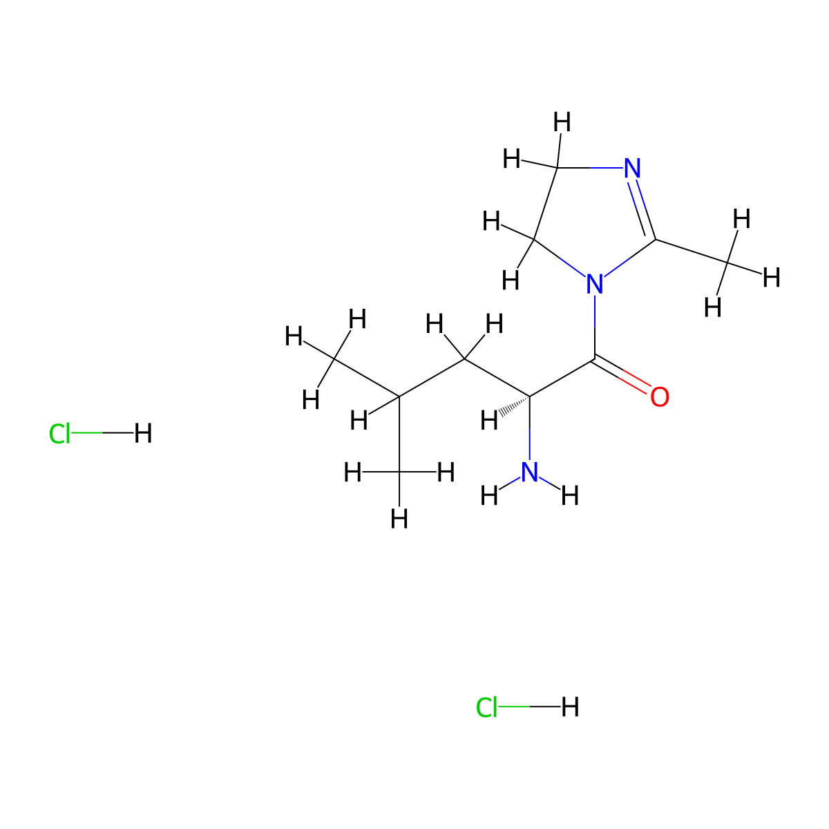 (2S)-2-amino-4-methyl-1-(2-methyl-4,5-dihydro-1H-imidazol-1-yl)pentan-1-one dihydrochloride molecular structure, CAS 1417636-34-0