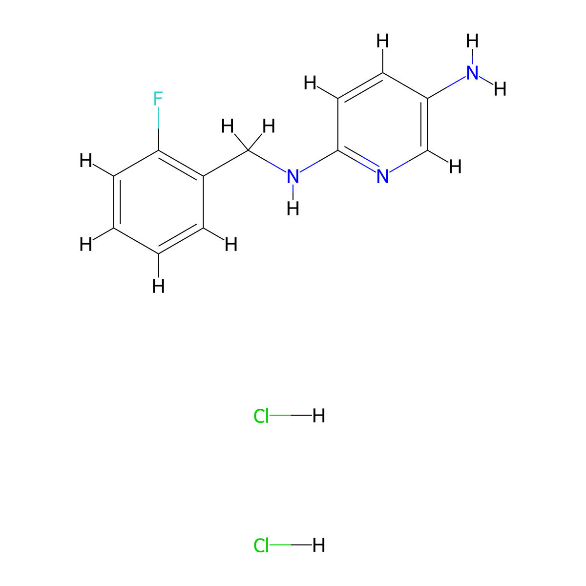 N2-(2-Fluorobenzyl)pyridine-2,5-diamine dihydrochloride molecular structure, CAS 1417636-43-1