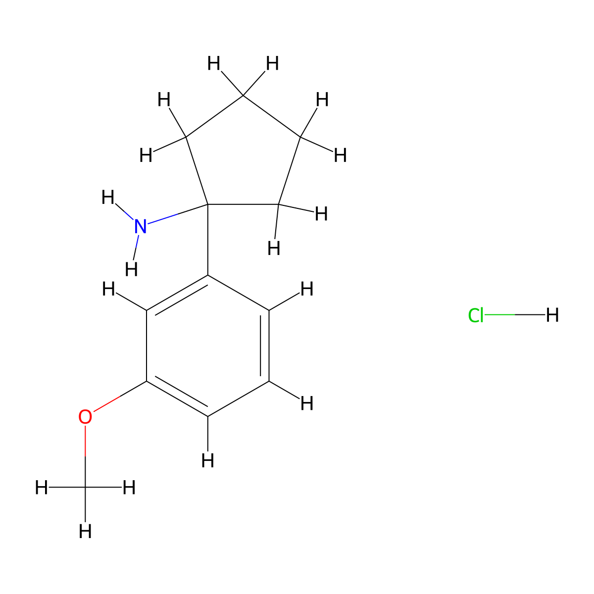 1-(3-Methoxyphenyl)cyclopentanaminehydrochloride molecular structure, CAS 1417636-50-0