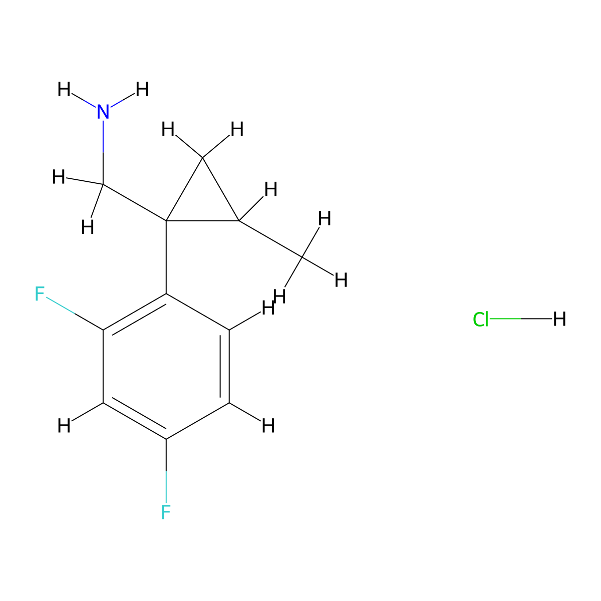 [1-(2,4-Difluorophenyl)-2-methylcyclopropyl]methanamine hydrochloride molecular structure, CAS 1417636-66-8