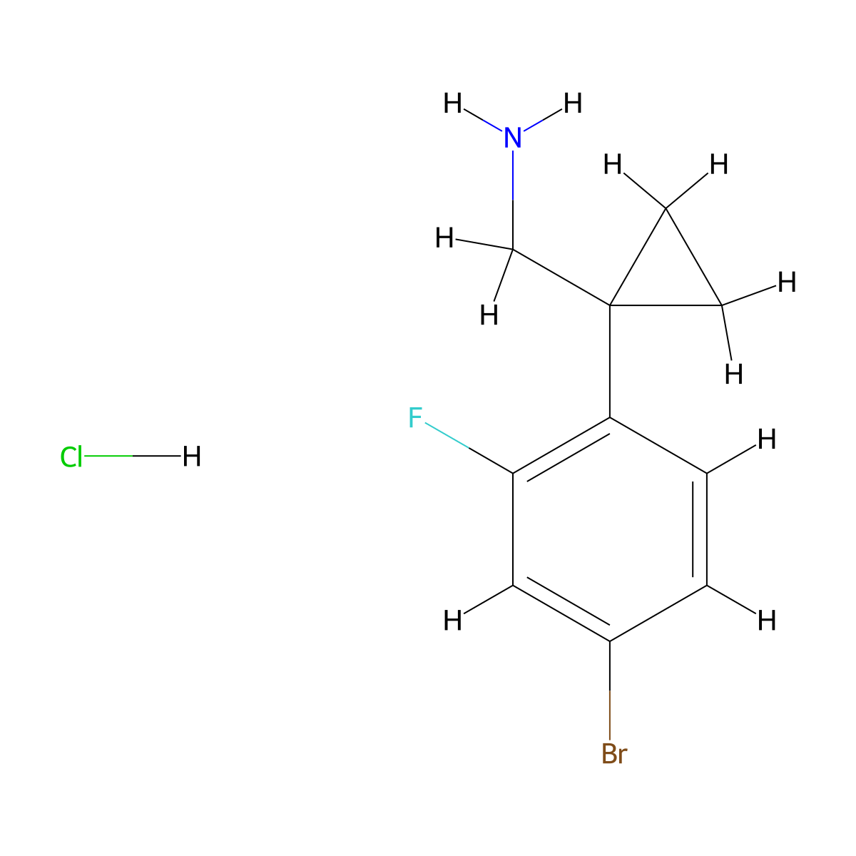 [1-(4-Bromo-2-fluorophenyl)cyclopropyl]methanamine hydrochloride molecular structure, CAS 1417636-74-8
