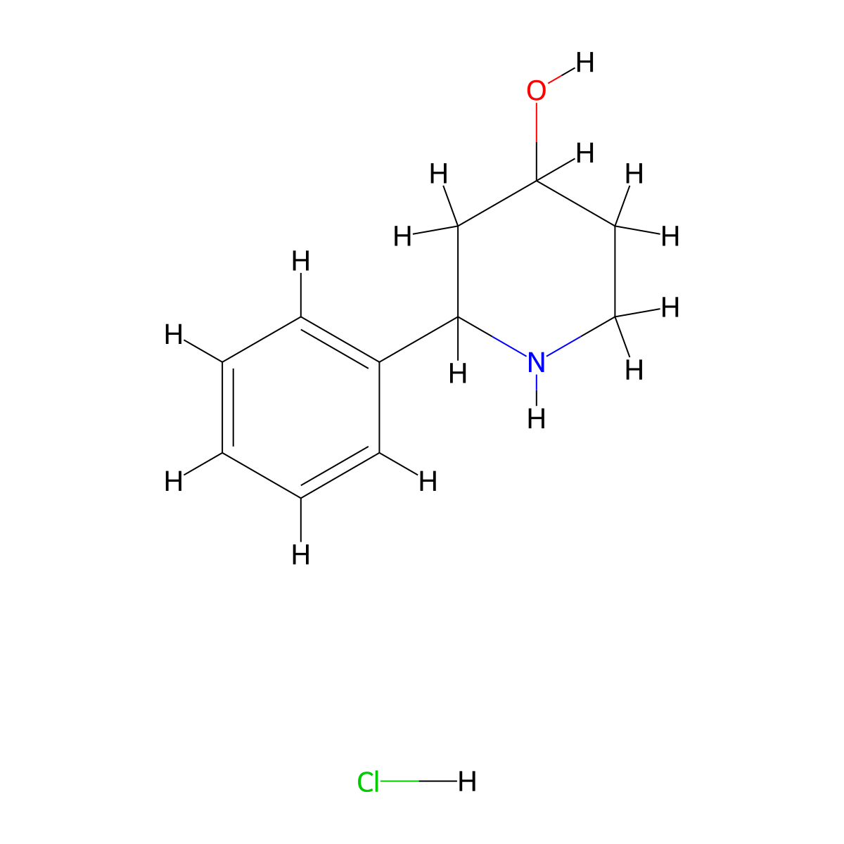 2-Phenylpiperidin-4-ol hydrochloride molecular structure, CAS 1417636-76-0