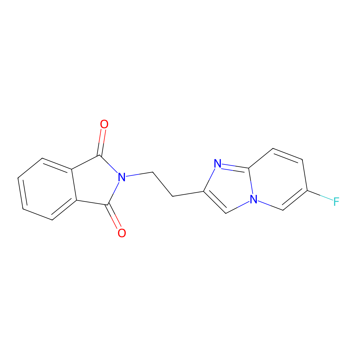 2-[2-(6-Fluoroimidazo[1,2-a]pyridin-2-yl)ethyl]-1H-isoindole-1,3(2H)-dione molecular structure, CAS 1417636-77-1