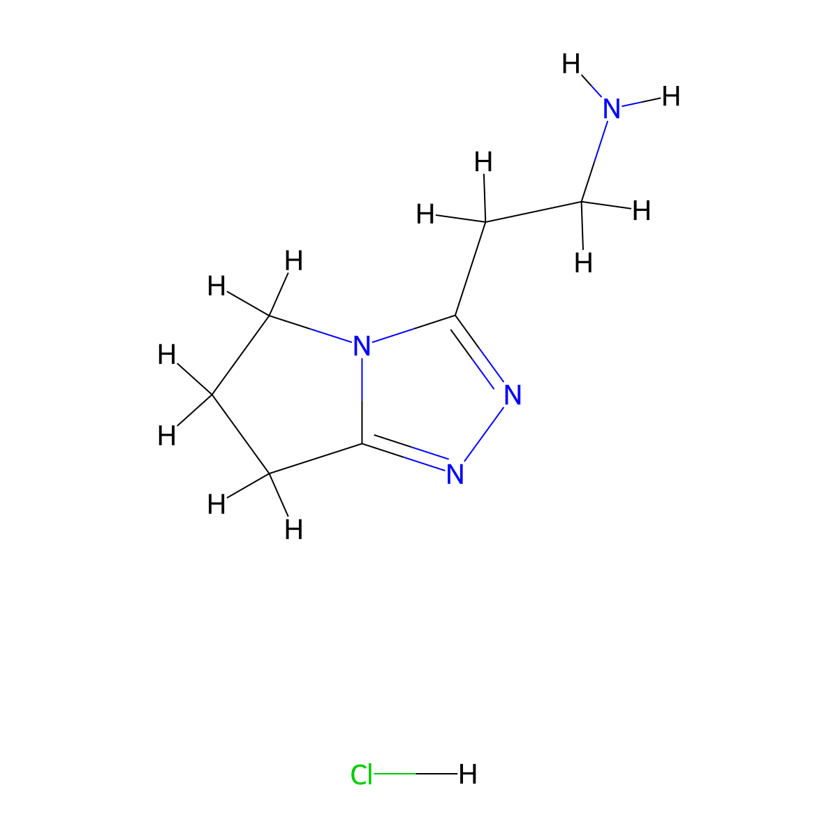 2-{5H,6H,7H-pyrrolo[2,1-c][1,2,4]triazol-3-yl}ethan-1-amine hydrochloride molecular structure, CAS 1417637-02-5