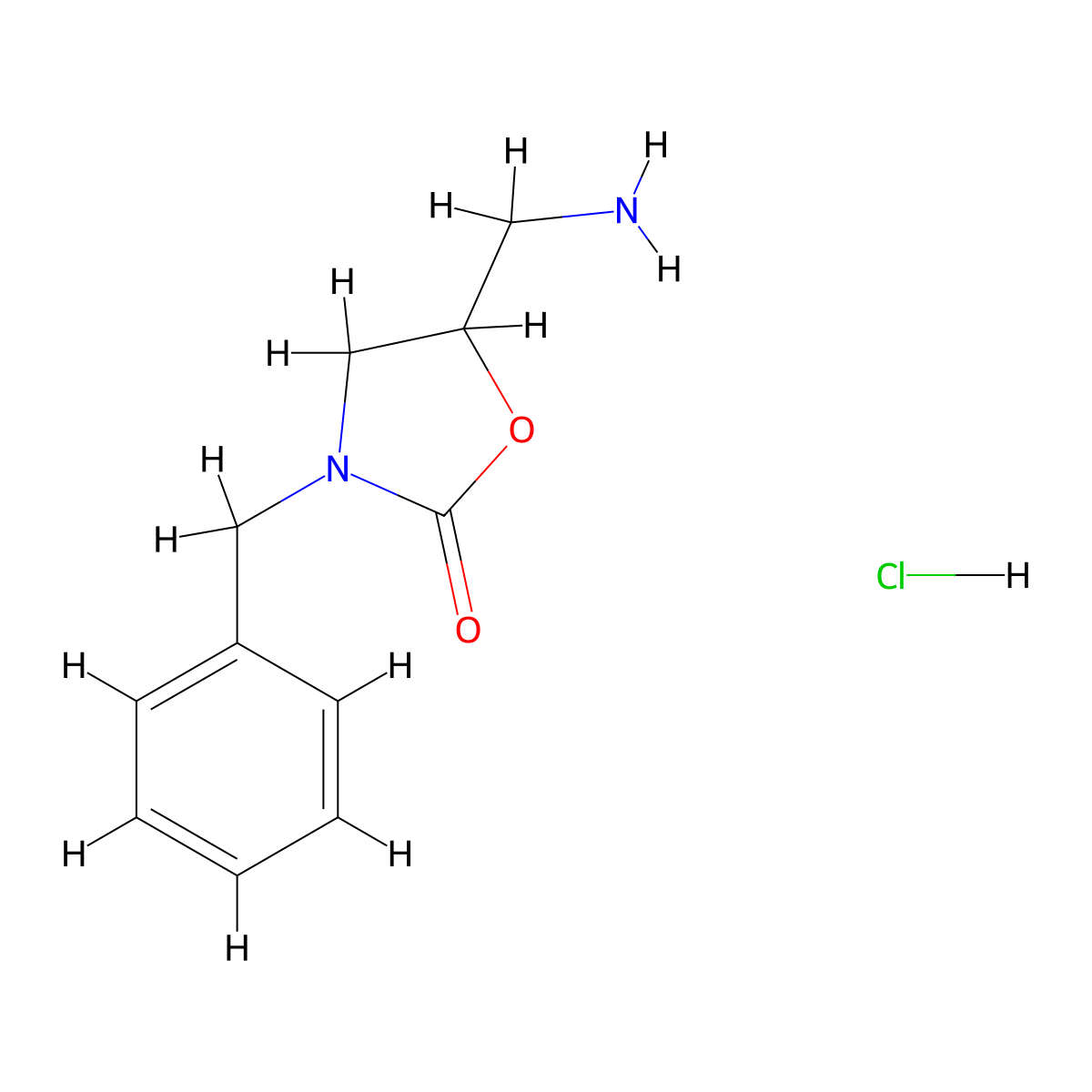 5-(Aminomethyl)-3-benzyl-1,3-oxazolidin-2-one hydrochloride molecular structure, CAS 1417637-08-1