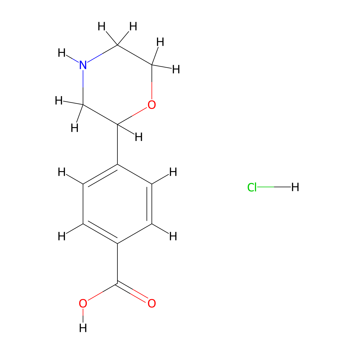 4-(Morpholin-2-yl)benzoic acid hydrochloride molecular structure, CAS 1417637-41-2