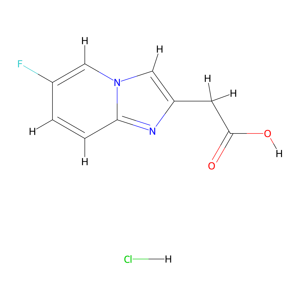 2-{6-Fluoroimidazo[1,2-a]pyridin-2-yl}acetic acid hydrochloride molecular structure, CAS 1417637-57-0