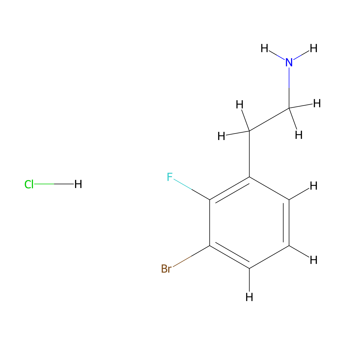 2-(3-Bromo-2-fluorophenyl)ethan-1-amine hydrochloride molecular structure, CAS 1417637-88-7