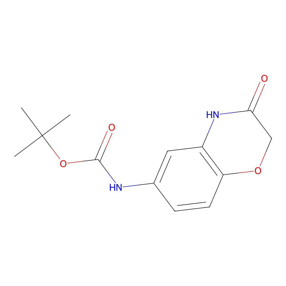 tert-Butyl (3-oxo-3,4-dihydro-2H-benzo[b][1,4]oxazin-6-yl)carbamate molecular structure, CAS 1417637-90-1
