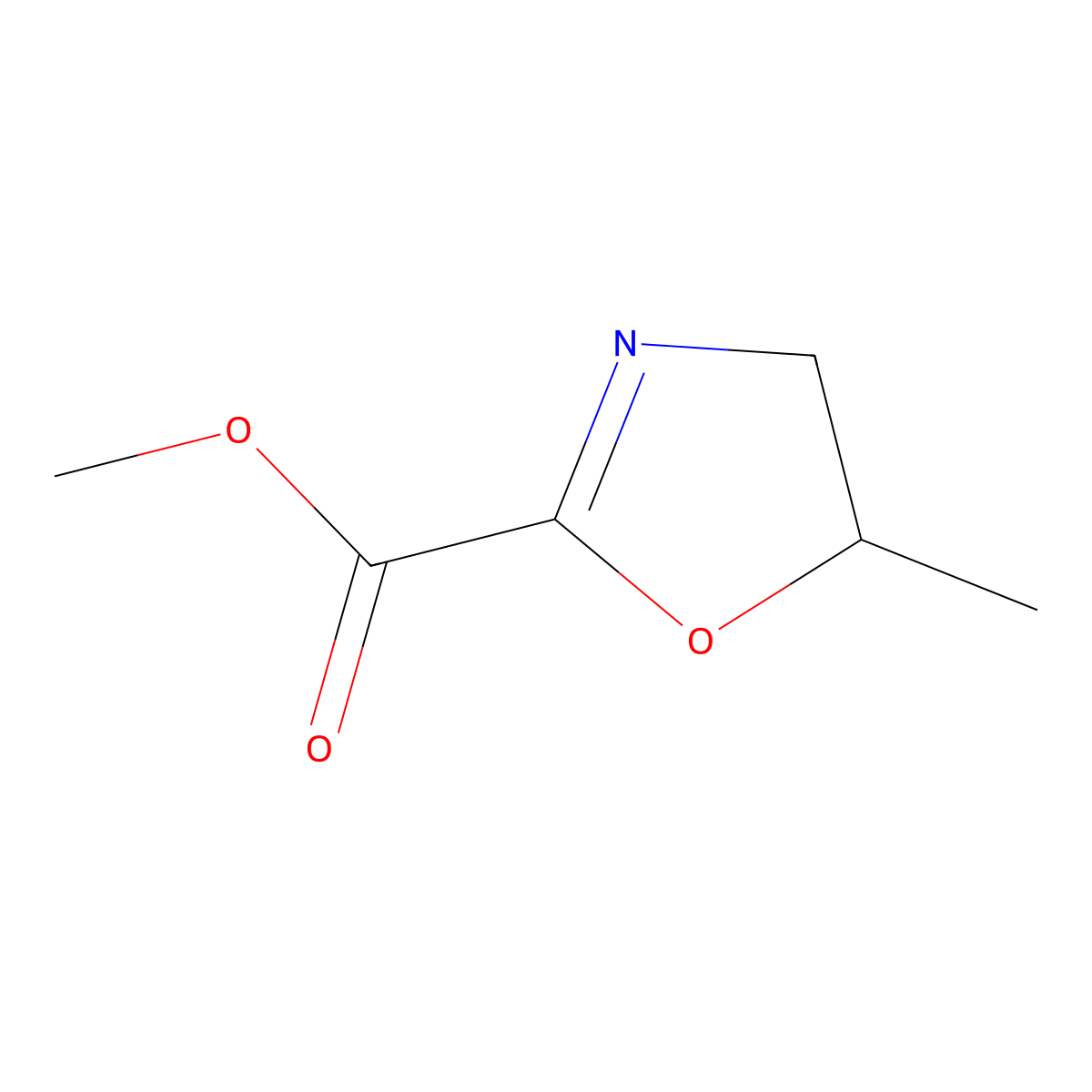 Methyl 5-methyl-4,5-dihydro-1,3-oxazole-2-carboxylate molecular structure, CAS 1417637-91-2