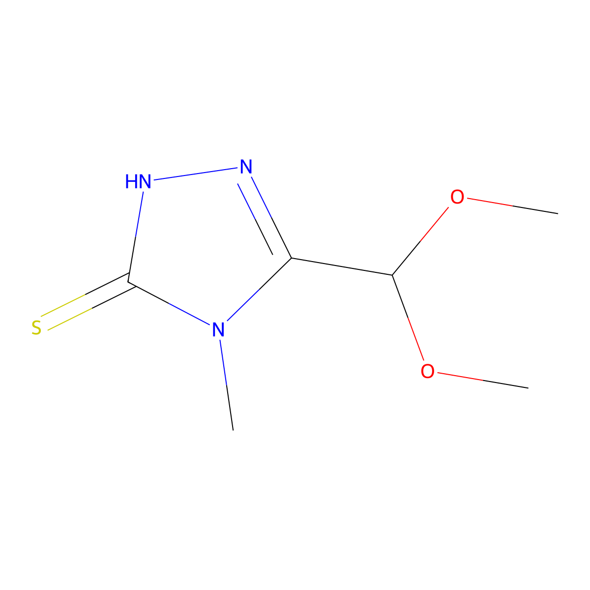 5-(dimethoxymethyl)-4-methyl-4H-1,2,4-triazole-3-thiol molecular structure, CAS 1417638-01-7