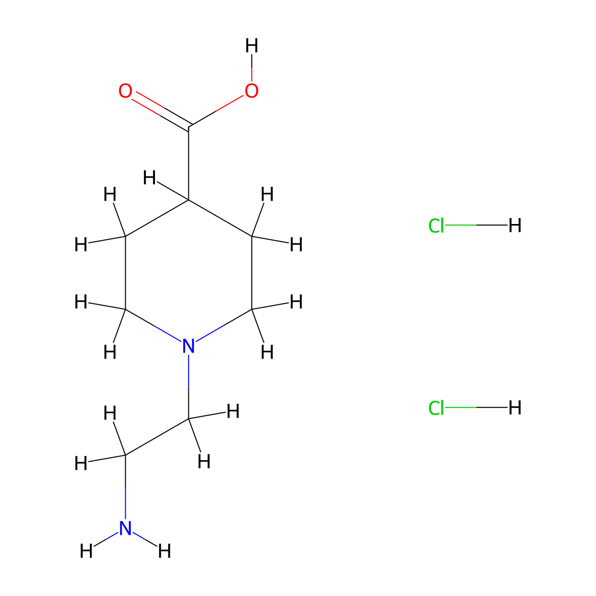 1-(2-Aminoethyl)piperidine-4-carboxylic acid dihydrochloride molecular structure, CAS 1417638-13-1