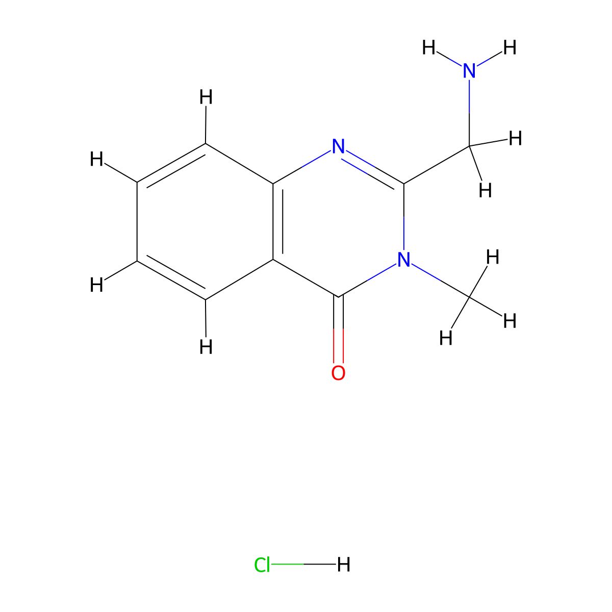2-(Aminomethyl)-3-methyl-3,4-dihydroquinazolin-4-one hydrochloride molecular structure, CAS 1417638-34-6