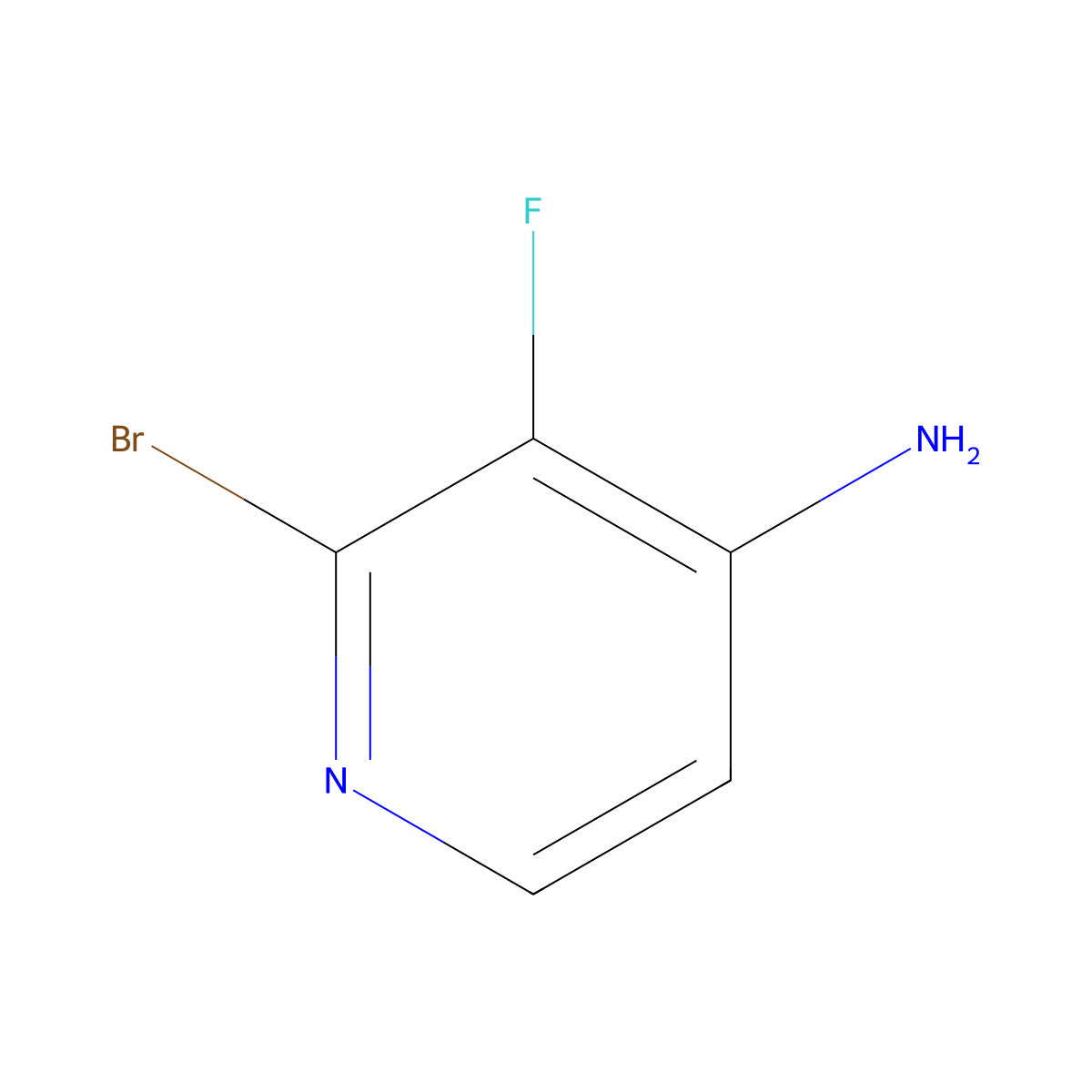 2-Bromo-3-fluoropyridin-4-amine molecular structure, CAS 1417638-80-2