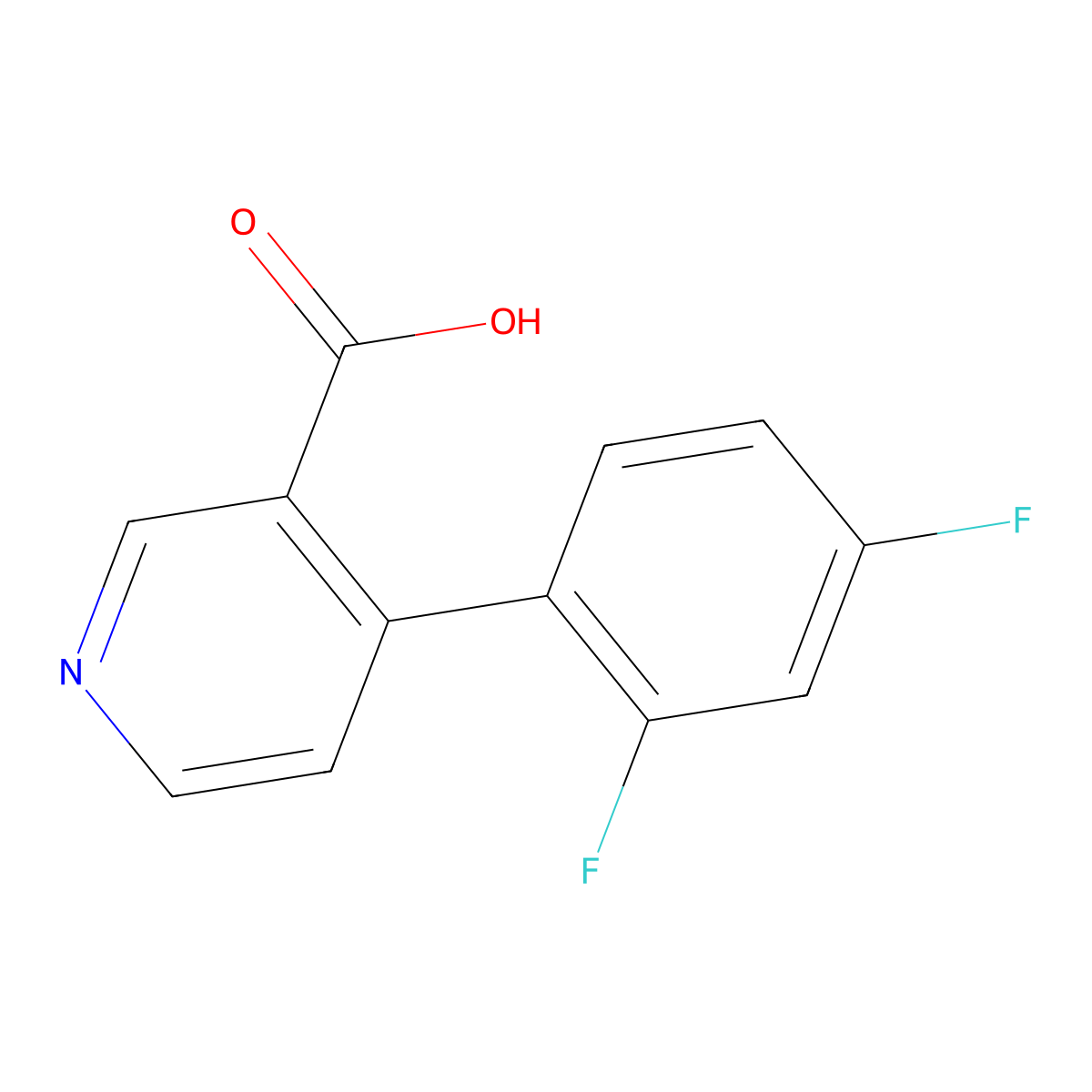 4-(2,4-Difluorophenyl)pyridine-3-carboxylic acid molecular structure, CAS 141764-22-9
