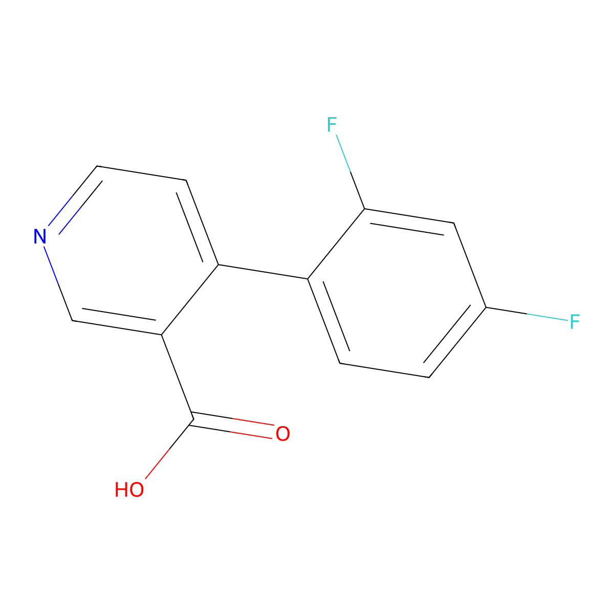4-(2,4-Difluorophenyl)pyridine-3-carboxylic acid molecular structure, CAS 141764-22-9