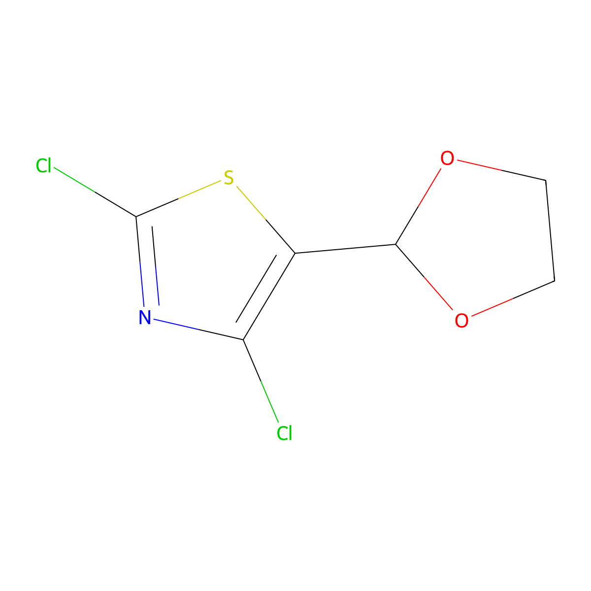 2,4-Dichloro-5-(1,3-dioxolan-2-yl)-1,3-thiazole molecular structure, CAS 141764-85-4
