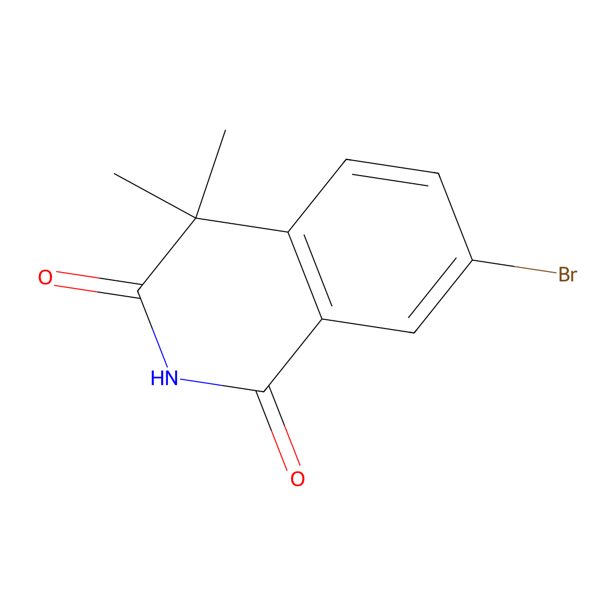 7-Bromo-4,4-dimethyl-1,2,3,4-tetrahydroisoquinoline-1,3-dione molecular structure, CAS 1417641-65-6