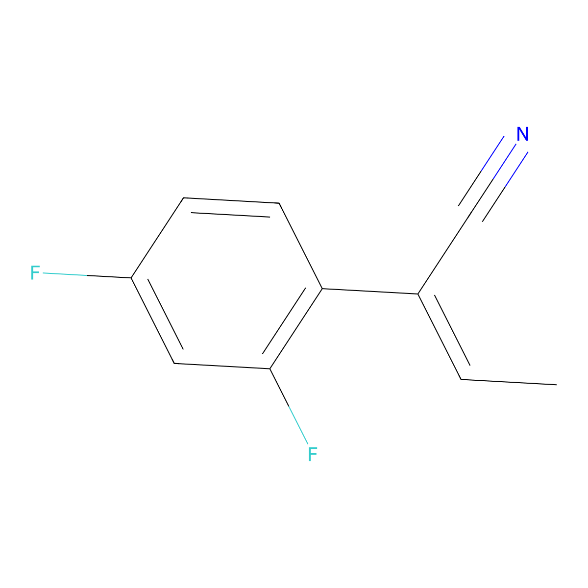 (2E)-2-(2,4-difluorophenyl)but-2-enenitrile molecular structure, CAS 1417644-30-4