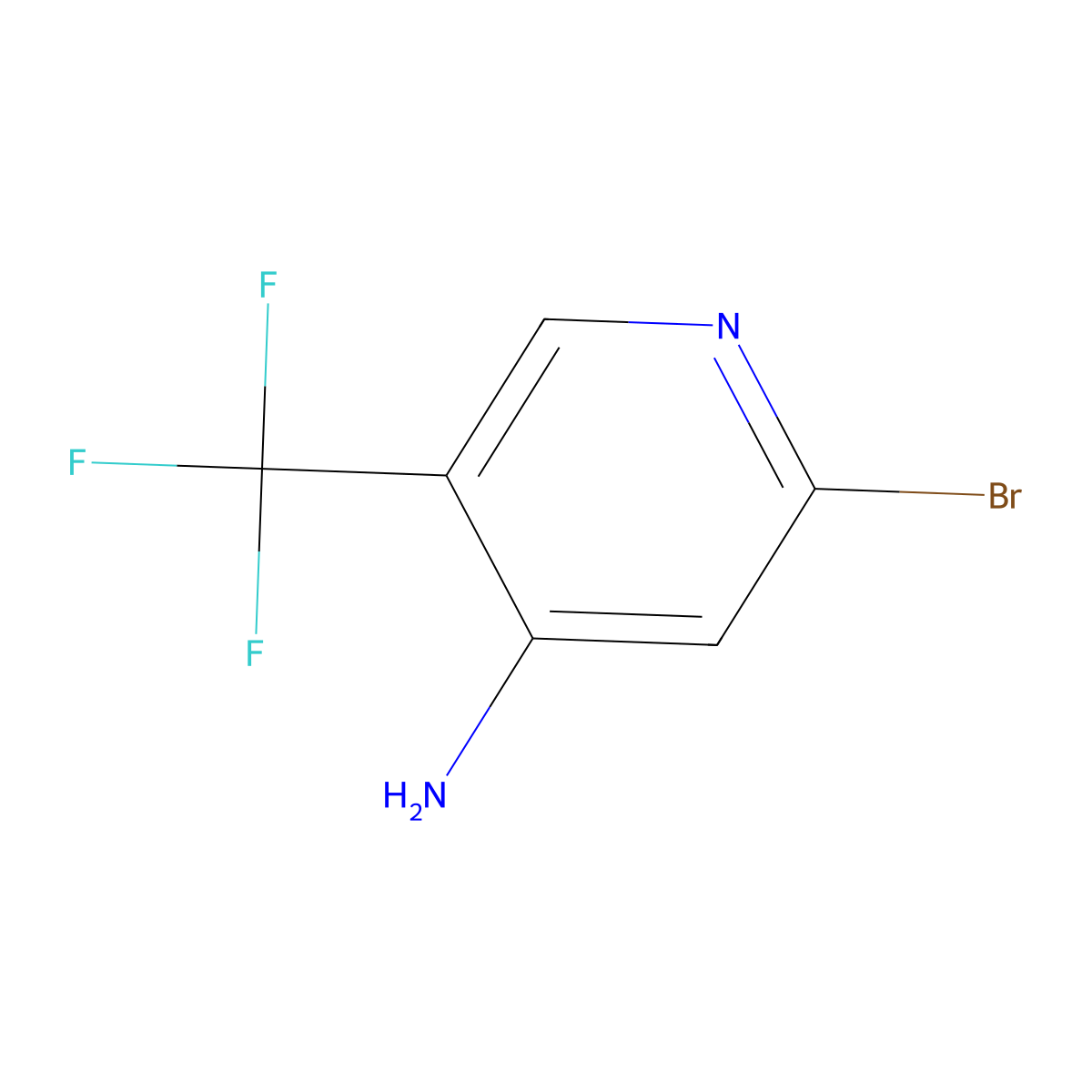 2-Bromo-5-(trifluoromethyl)pyridin-4-amine molecular structure, CAS 1417649-45-6