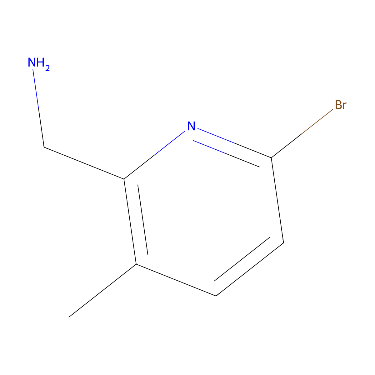 (6-Bromo-3-methylpyridin-2-yl)methanamine molecular structure, CAS 1417653-27-0