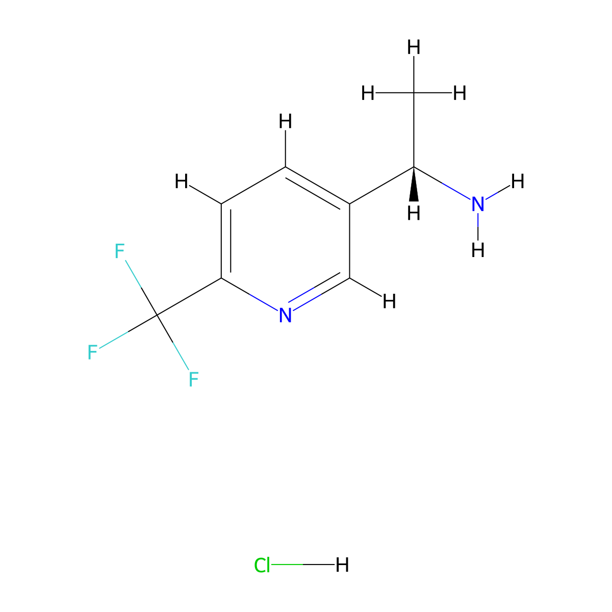 (S)-1-(6-trifluoromethyl-pyridin-3-yl)-ethylamine hydrochloride molecular structure, CAS 1417656-47-3