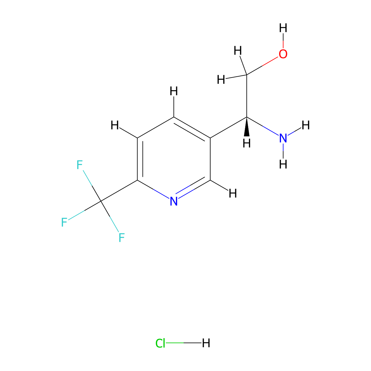 (R)-2-Amino-2-(6-(trifluoromethyl)pyridin-3-yl)ethanol hydrochloride molecular structure, CAS 1417656-49-5