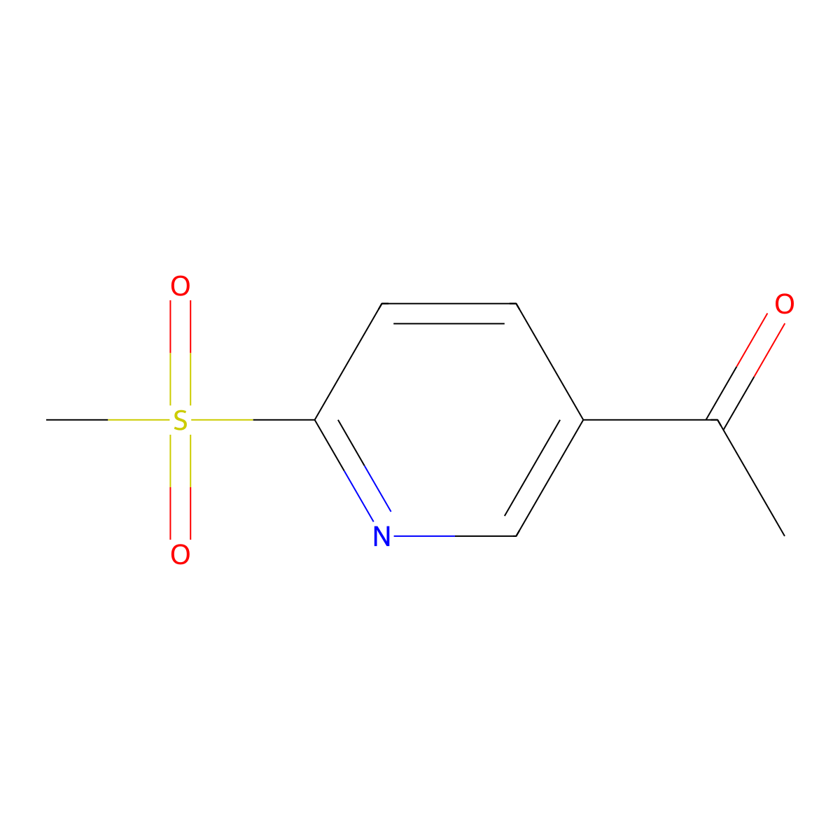 1-(6-(Methylsulfonyl)pyridin-3-yl)ethanone molecular structure, CAS 1417656-65-5