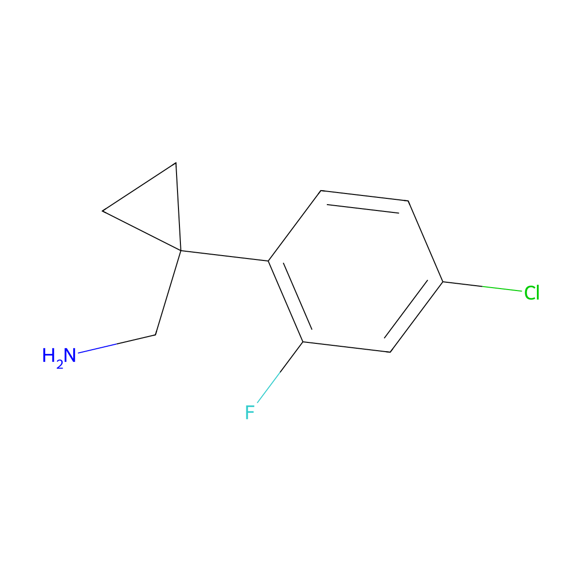 1-[1-(4-Chloro-2-fluorophenyl)cyclopropyl]methanamine molecular structure, CAS 1417695-27-2