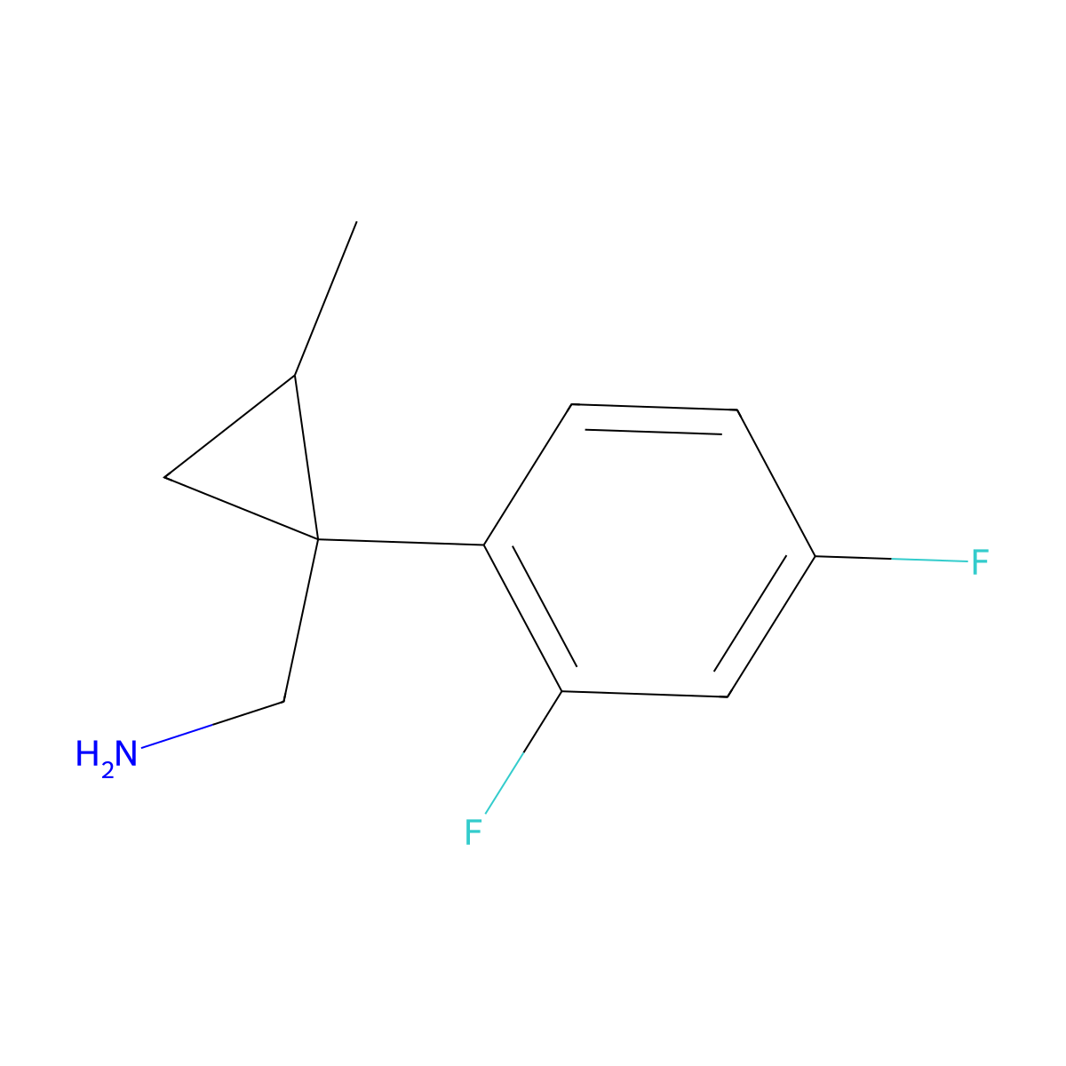 [1-(2,4-Difluorophenyl)-2-methylcyclopropyl]methanamine molecular structure, CAS 1417695-33-0
