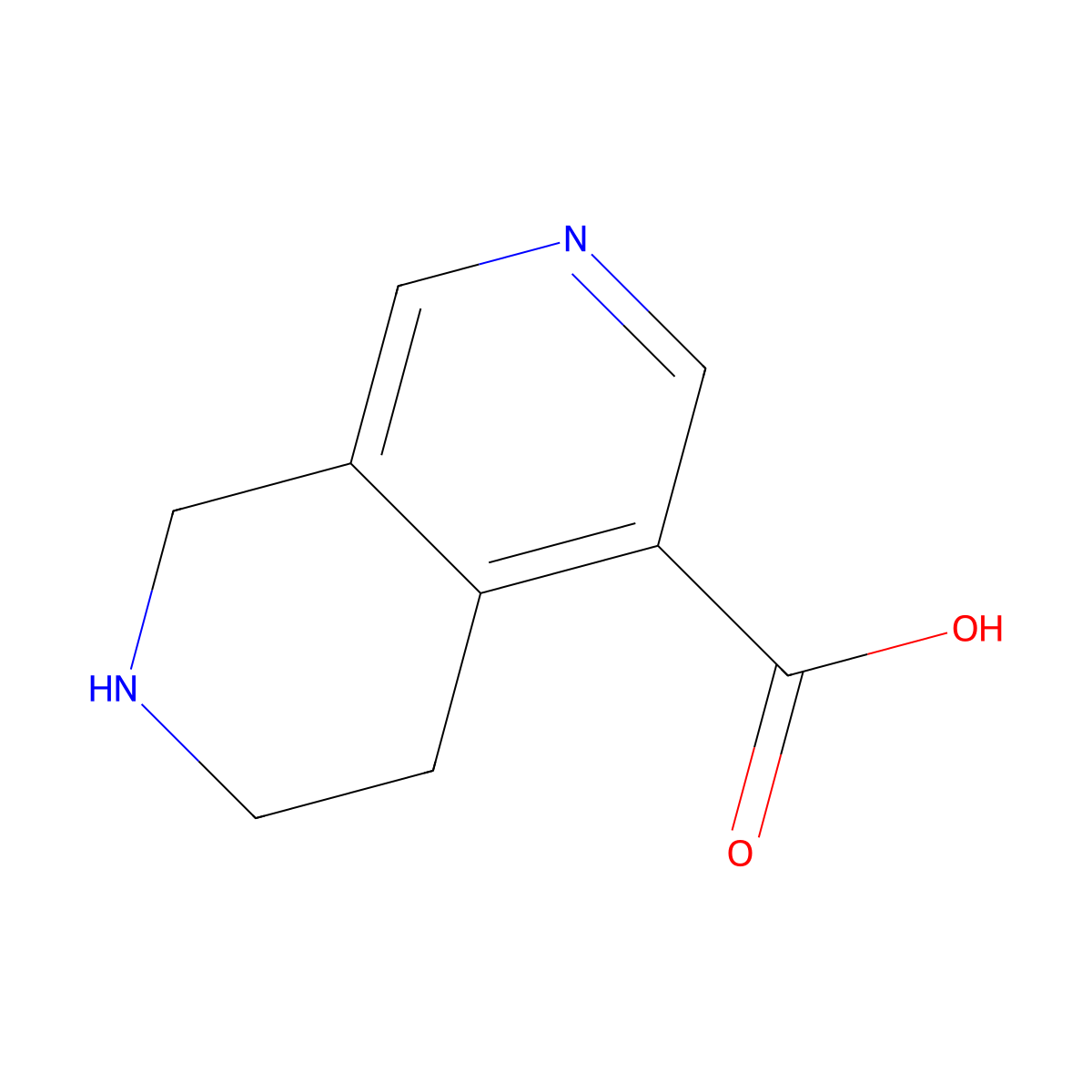 5,6,7,8-Tetrahydro-2,7-naphthyridine-4-carboxylic acid molecular structure, CAS 1417695-34-1