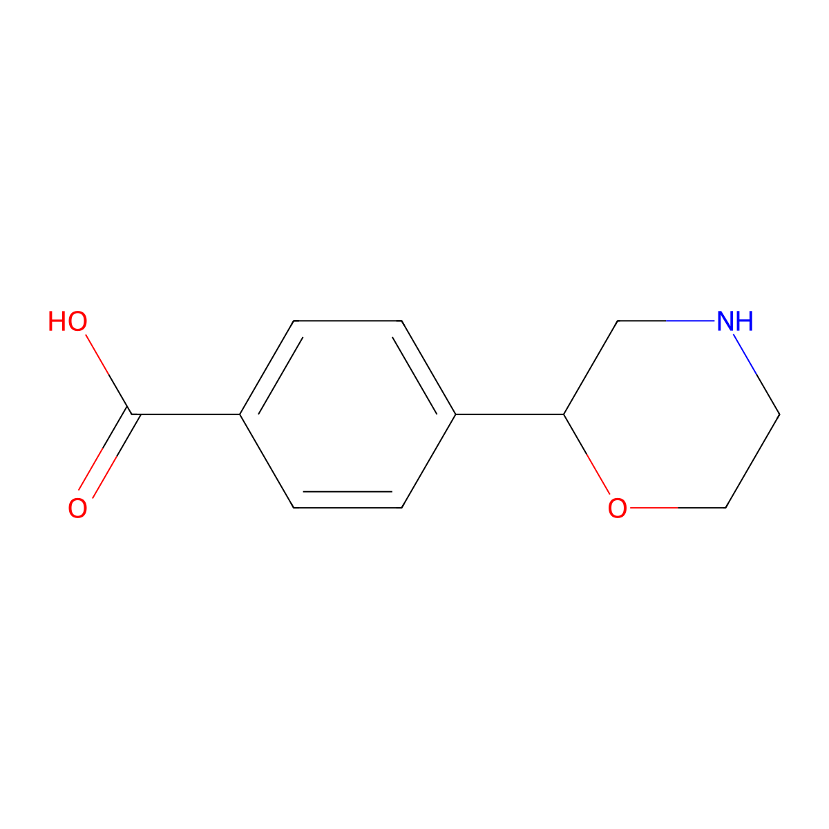 4-(Morpholin-2-yl)benzoic acid molecular structure, CAS 1417695-35-2