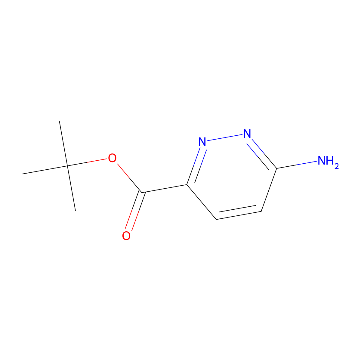 Tert-butyl 6-aminopyridazine-3-carboxylate molecular structure, CAS 1417696-35-5