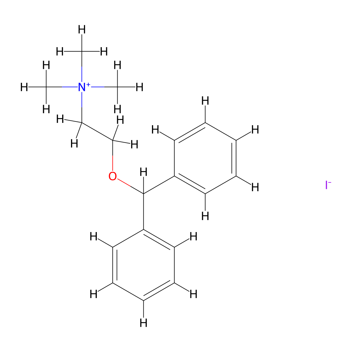 Ethanaminium, 2-(diphenylmethoxy)-N,N,N-trimethyl-, iodide (1:1) molecular structure, CAS 14177-81-2